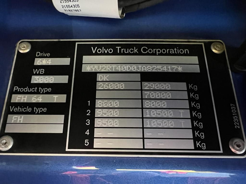 Cabeza tractora Volvo FH 13.500 6x4 Tandem lift: foto 7