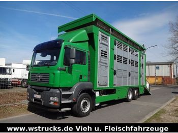 Camión transporte de ganado MAN TGA 26.350 Finkl 3 Stock Lift Hubdach: foto 1