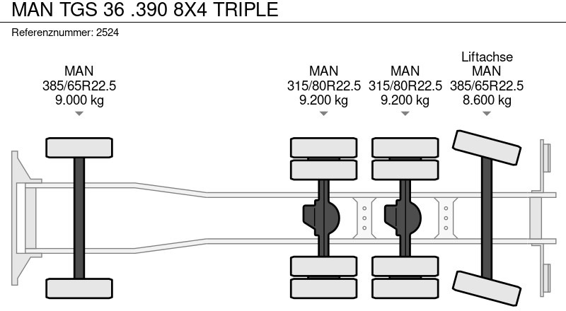 Camión con equipo de cable, Camión grúa MAN TGS 36 .390 8X4 TRIPLE: foto 18