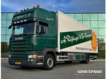 Camión caja cerrada Scania R380 BLOEMEN RETARDER EURO 3 ANALOGE TACHO 909k KM ORIGINEEL KOELING KACH: foto 1