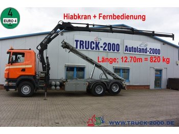 Camión con equipo de cable, Camión grúa Scania R 340 Seil-Abrollkipper mit Hiab Ladekran + FB: foto 1