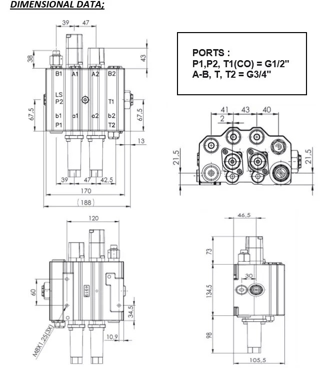 Cargador frontal para tractor para Camión Front loader valve with Load Sensing LS valve 4 function Joystick 90 l/min 24 gp Case IH: foto 14