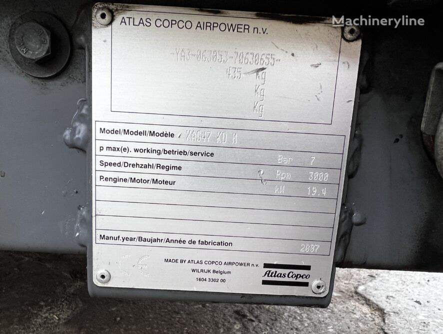 Compresor de aire Atlas Copco XAS47: foto 7