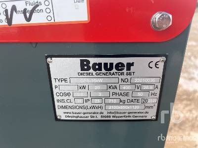 Generador industriale nuevo BAUER GFS 16 ATS 20 kVA (Unused): foto 5