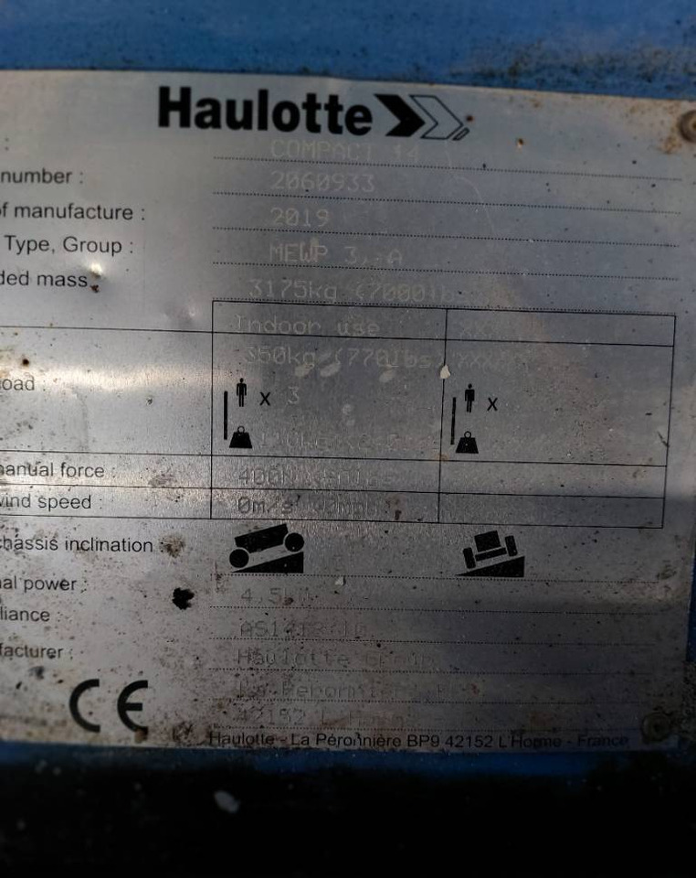 Plataforma de tijeras Haulotte Compact 14: foto 7