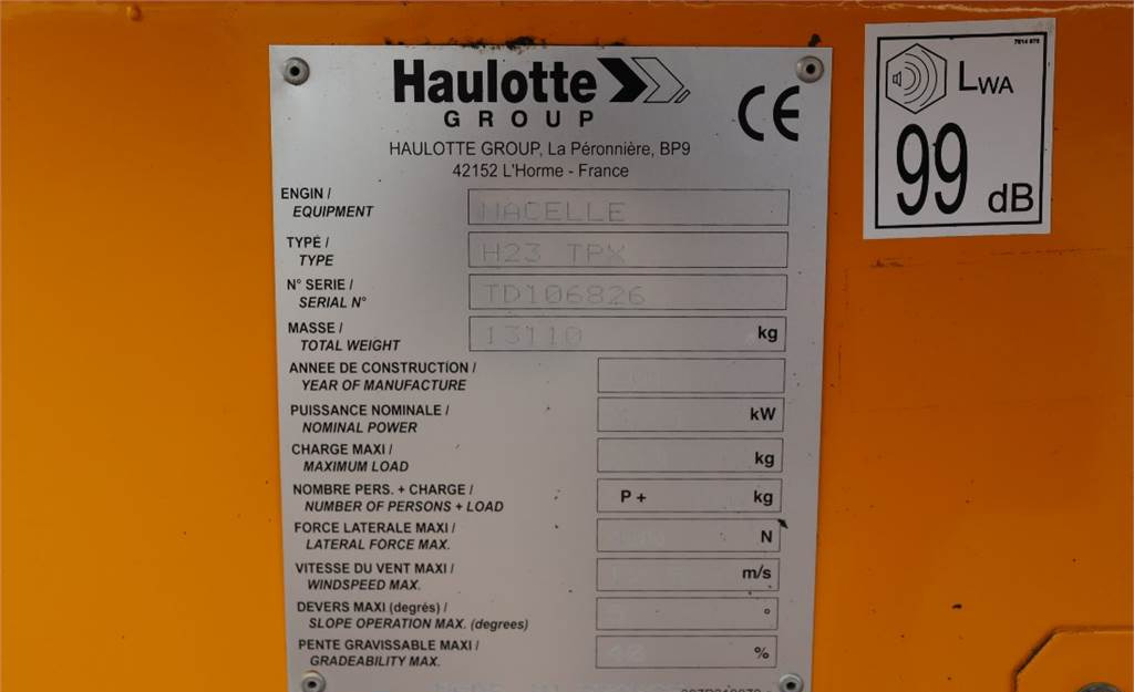 Leasing de Haulotte H23TPX Diesel, 4x4 Drive, 22.6m Working Height, 19  Haulotte H23TPX Diesel, 4x4 Drive, 22.6m Working Height, 19: foto 6