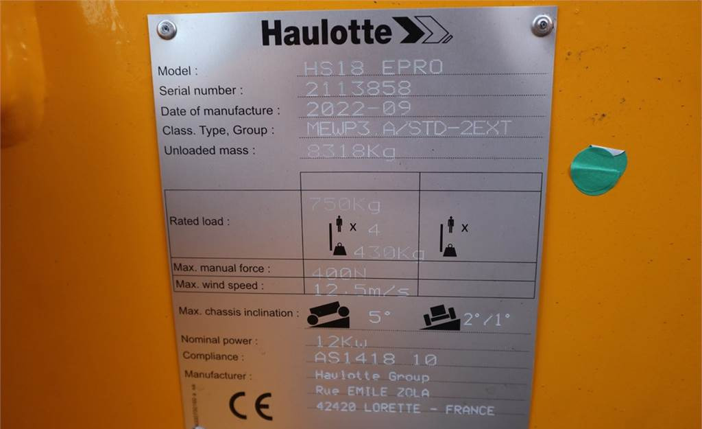 Plataforma de tijeras Haulotte HS18EPRO Valid Inspection, *Guarantee! Full Electr: foto 7