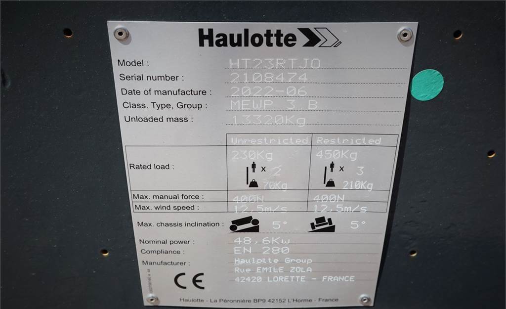 Plataforma telescopica Haulotte HT23RTJO Valid Inspection, *Guarantee! Diesel, 4x4: foto 6