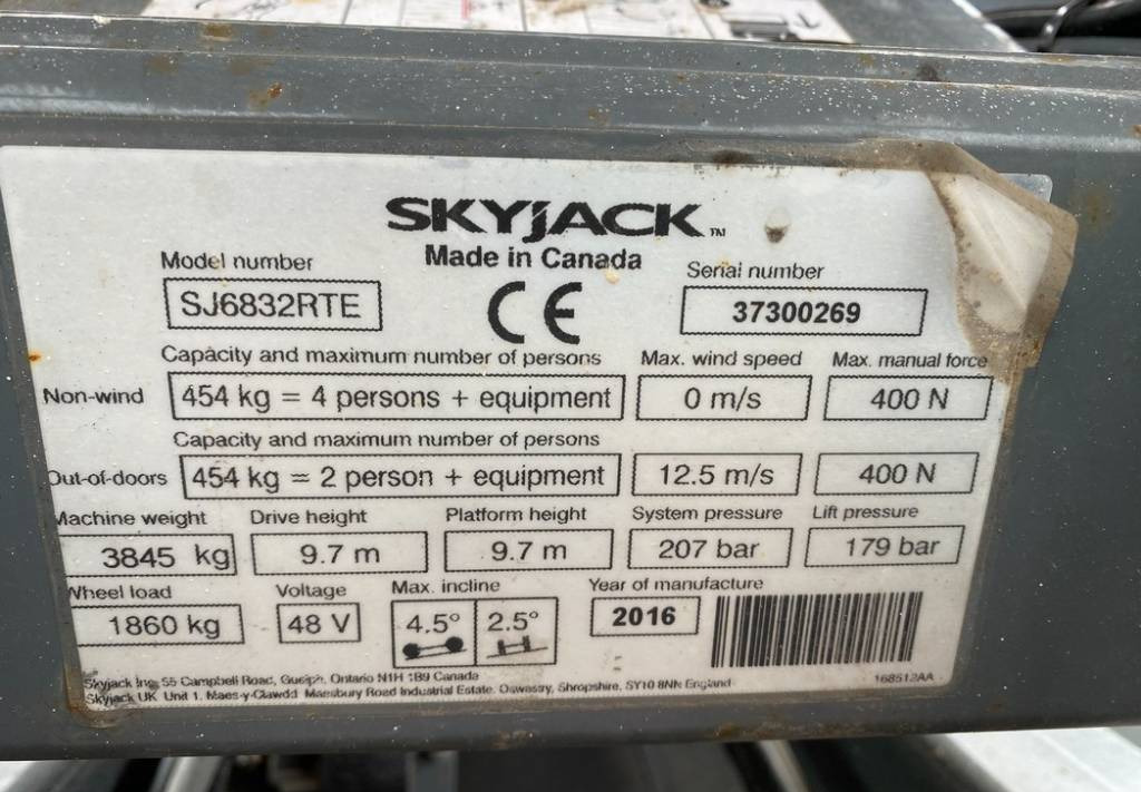 Plataforma de tijeras SkyJack SJ6832 RTE Electric 4x4 Scissor Work Lift 1175cm: foto 10