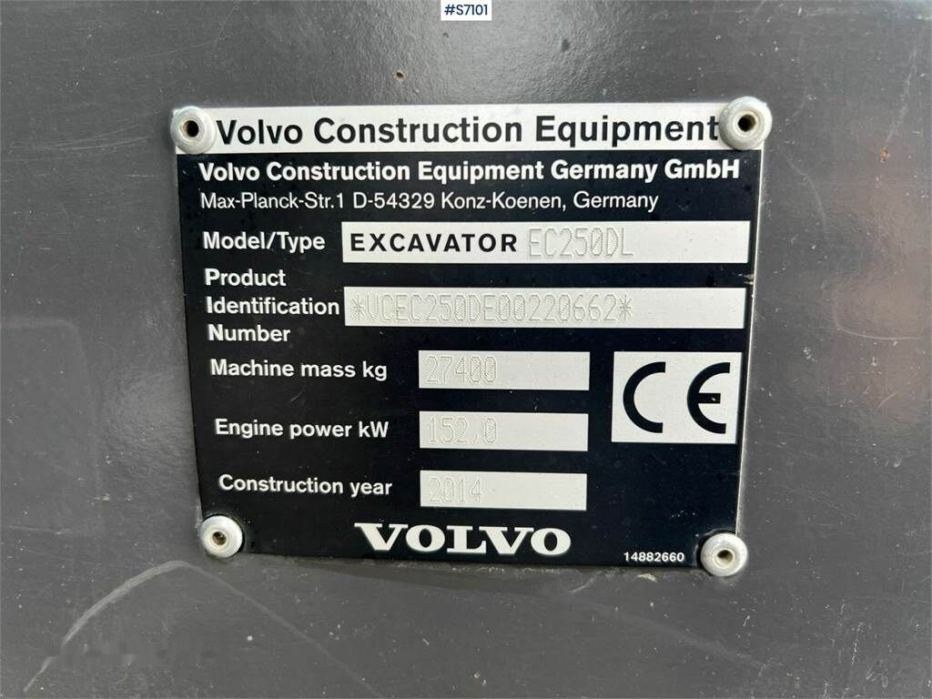 Excavadora de cadenas Volvo EC250DL: foto 37