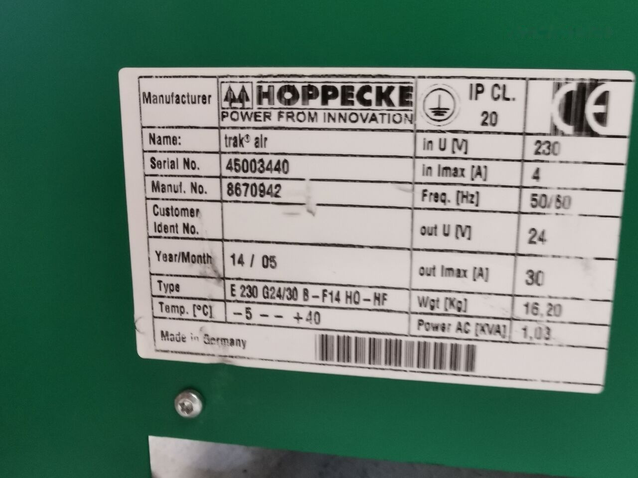 Acumulador para Carretilla elevadora Hoppecke E230 G24/30  for Hoppecke E 230 G24/30 B- F14 electric forklift: foto 3