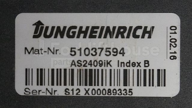 Unidad de control para Equipo de manutención Jungheinrich 51037564 Drive/Lift controller AS2409 iK Index B 51075490 Sw. 1,27 sn. S12X00089335 for EJE220 year 2016: foto 2