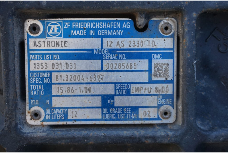 Caja de cambios para Camión ZF 12AS2330DD TGX: foto 5