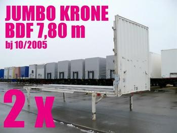 Krone WECHSELBRÜCKE PLATEAU JUMBO 7,80 2 x - Remolque plataforma/ Caja abierta
