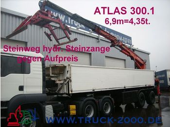 LANGENDORF Stein/Baustoff+Heck Kran ATLAS 300.1 Bj.1999 - Semirremolque