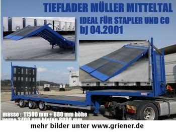 Müller-Mitteltal TS 3 / TIEFLADER HYDRAULISCHE RAMPE STAPLER / !!  - Semirremolque góndola rebajadas
