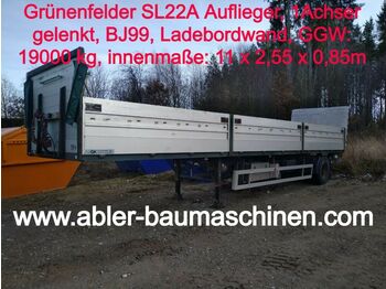 Grünenfelder SL22A Ladebordwand  - Semirremolque plataforma/ Caja abierta