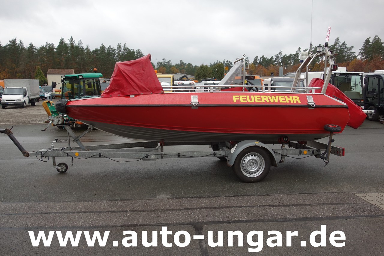 Camión de bomberos Buster Boot Fiskas RTB Alu Feuerwehrboot Mehrzweckboot Buster L Fiskars 50PS mit Anhänger: foto 4