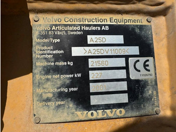 Dúmper articulado Volvo A 25 D: foto 4
