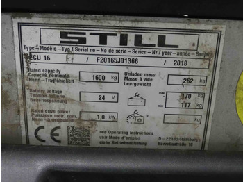 Transpaleta STILL ECU16: foto 2 Transpaleta STILL ECU16: foto 2