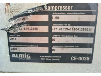 Compresor de aire Kompresor śrubowy Almig Belt 15, 15 kw. 2011r: foto 5