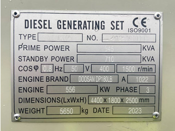 Generador industriale nuevo Doosan DP180LB - 710 kVA Generator - DPX 19857: foto 4 Generador industriale nuevo Doosan DP180LB - 710 kVA Generator - DPX 19857: foto 4