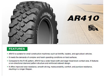 Cargadora de ruedas nuevo 400/70R20 AR410 Advance  Available as loose tire or complete wheel.: foto 3