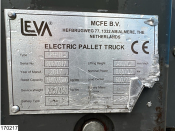 Transpaleta Leva LPEPT1.5 1500 kg, 0.2 m, electric, 1317 hours: foto 5