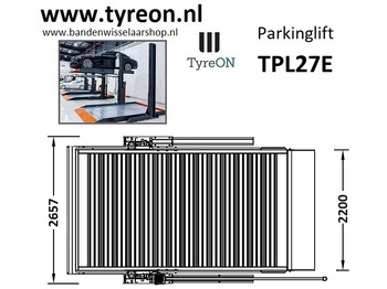 Equipo de taller TPL27E-4 car parking lift - electric release of safety locks - no air pressure required - 5 columns - 8 cars: foto 3 Equipo de taller TPL27E-4 car parking lift - electric release of safety locks - no air pressure required - 5 columns - 8 cars: foto 3