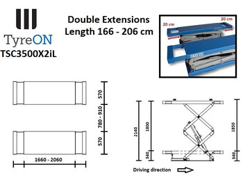 Equipo de taller TSC3500X2iL In floor scissor lift - Double extensions: foto 5