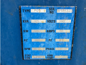 Generador industriale Perkins FG Wilson Stamford 125 kVA generatorset: foto 3