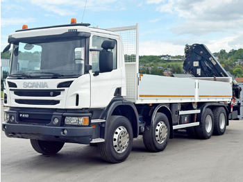 Camión grúa, Camión caja abierta Scania P 410*PLATFORM 7,00m*HIAB 244 E-5 HIPRO+FUNK/8x4 Scania P 410*PRITSCHE 7,00m*HIAB 244 E-5 HIPRO+FUNK/8x4: foto 4