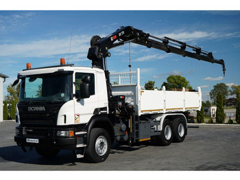 Camión volquete, Camión grúa Scania P 410 / 6x4 / WYWROTKA - 6 M + HDS HIAB XS 211 / STEROWANIE RADI: foto 5