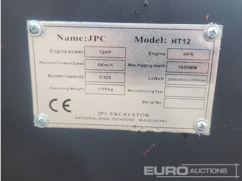 Miniexcavadora Unused 2025 JPC HT12: foto 2
