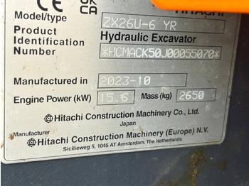 Excavadora de cadenas HITACHI ZX26U-6: foto 5 Excavadora de cadenas HITACHI ZX26U-6: foto 5