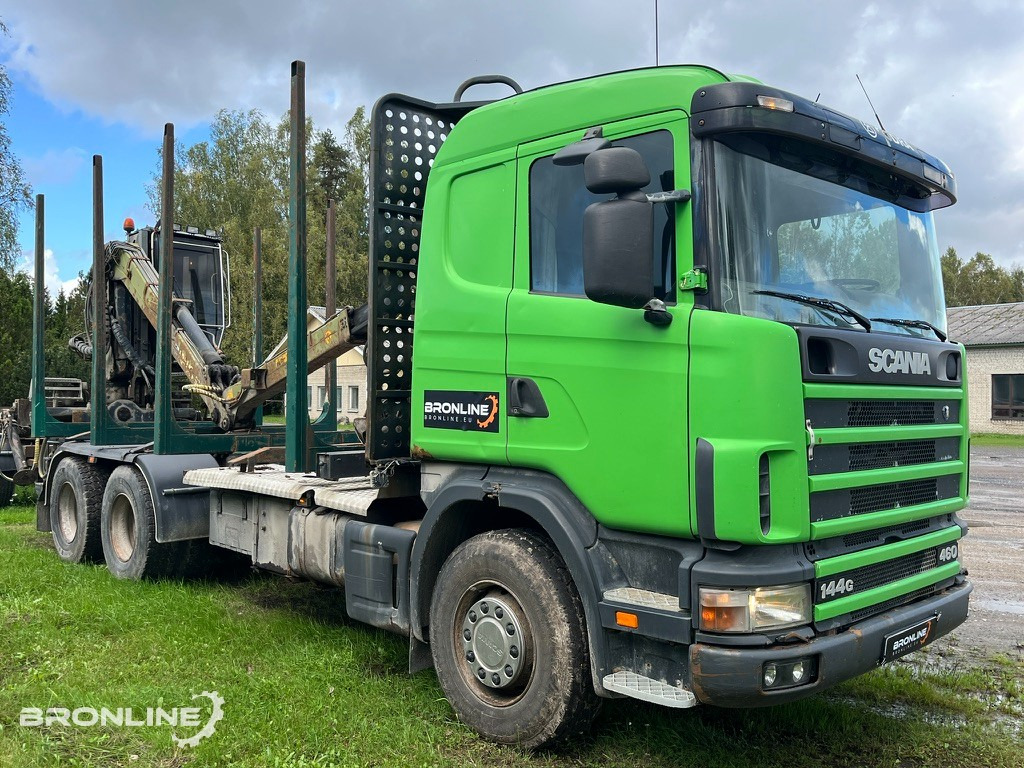 2001 Scania R144 6x4 Loglift + 1997 Närko TP3-RT-280 - Camión forestal: foto 2 2001 Scania R144 6x4 Loglift + 1997 Närko TP3-RT-280 - Camión forestal: foto 2