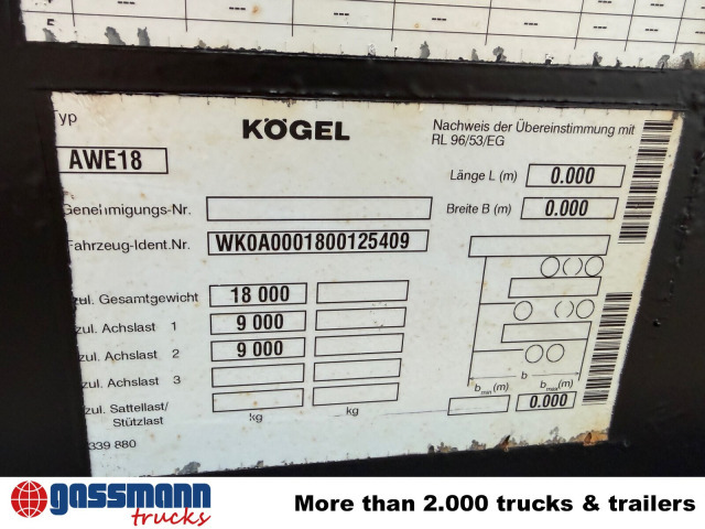 Kögel AWE 18 - Remolque portacontenedore/ Intercambiable: foto 4 Kögel AWE 18 - Remolque portacontenedore/ Intercambiable: foto 4