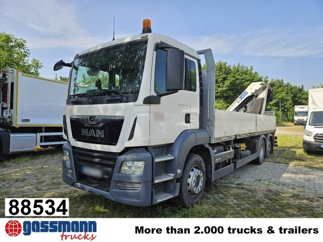 MAN TGS 26.430 6x2-4 BL, Lenk-/Liftachse, Heckkran - Camión caja abierta, Camión grúa: foto 1 MAN TGS 26.430 6x2-4 BL, Lenk-/Liftachse, Heckkran - Camión caja abierta, Camión grúa: foto 1