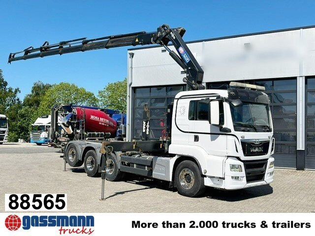 MAN TGS 35.500 8x4-4 BL, Lenk-/Liftachse, Kran HMF - Camión multibasculante, Camión grúa: foto 1 MAN TGS 35.500 8x4-4 BL, Lenk-/Liftachse, Kran HMF - Camión multibasculante, Camión grúa: foto 1