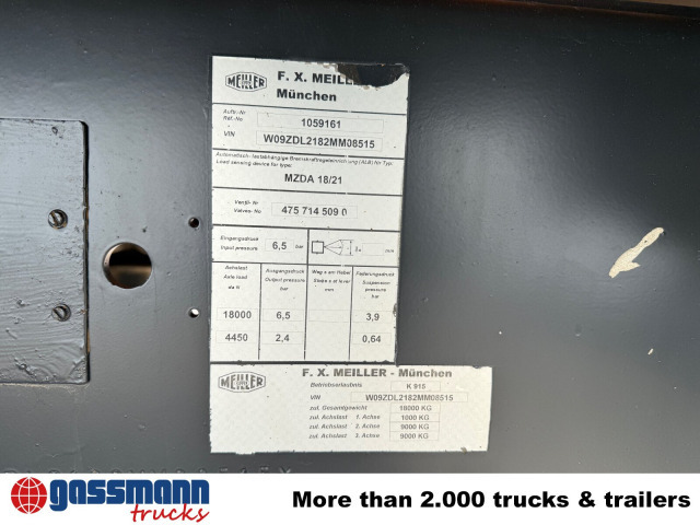 Meiller MZDA 18/21, Stahlbordwände, ca. 10m³ - Remolque volquete: foto 3 Meiller MZDA 18/21, Stahlbordwände, ca. 10m³ - Remolque volquete: foto 3