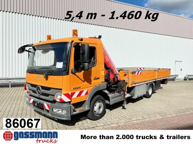 Mercedes-Benz Atego 1024 L 4x2 mit Kran Fassi F80A.0.21 - Camión caja abierta, Camión grúa: foto 1 Mercedes-Benz Atego 1024 L 4x2 mit Kran Fassi F80A.0.21 - Camión caja abierta, Camión grúa: foto 1