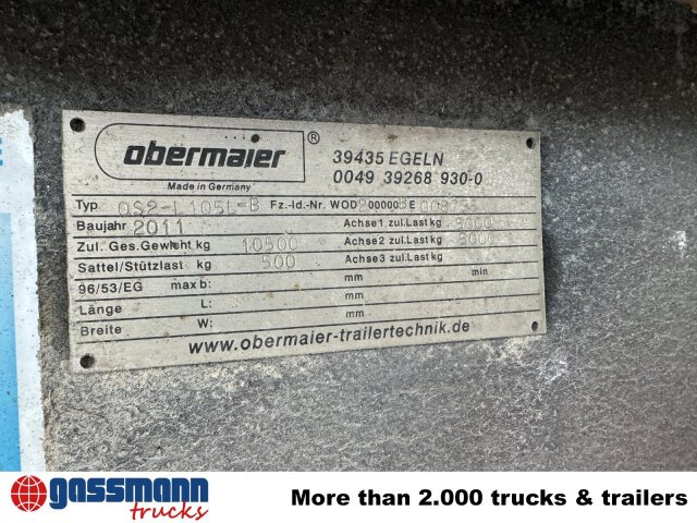Obermaier OS2-L105 L/B, durchladbar, Edscha, - Remolque plataforma/ Caja abierta: foto 5 Obermaier OS2-L105 L/B, durchladbar, Edscha, - Remolque plataforma/ Caja abierta: foto 5
