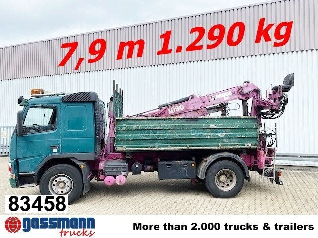 Volvo FM12-420 4x2 mit Heckkran Jonsered 1090, - Camión volquete, Camión grúa: foto 1 Volvo FM12-420 4x2 mit Heckkran Jonsered 1090, - Camión volquete, Camión grúa: foto 1