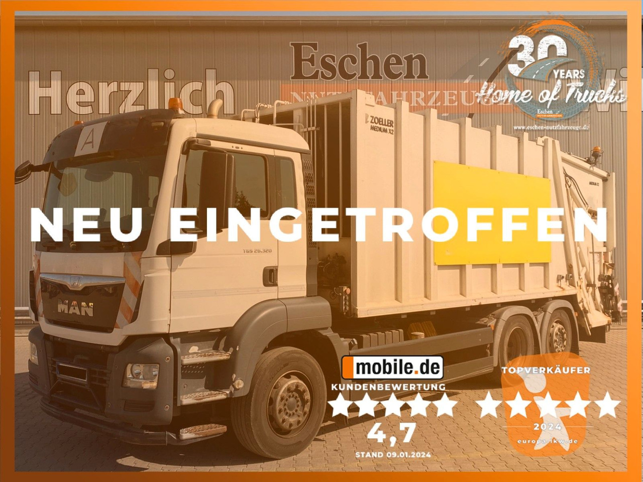 MAN TGS 26.320 6x2-4 | Zöller Medium X2EC24*3x Sitze - Camión de basura: foto 1 MAN TGS 26.320 6x2-4 | Zöller Medium X2EC24*3x Sitze - Camión de basura: foto 1
