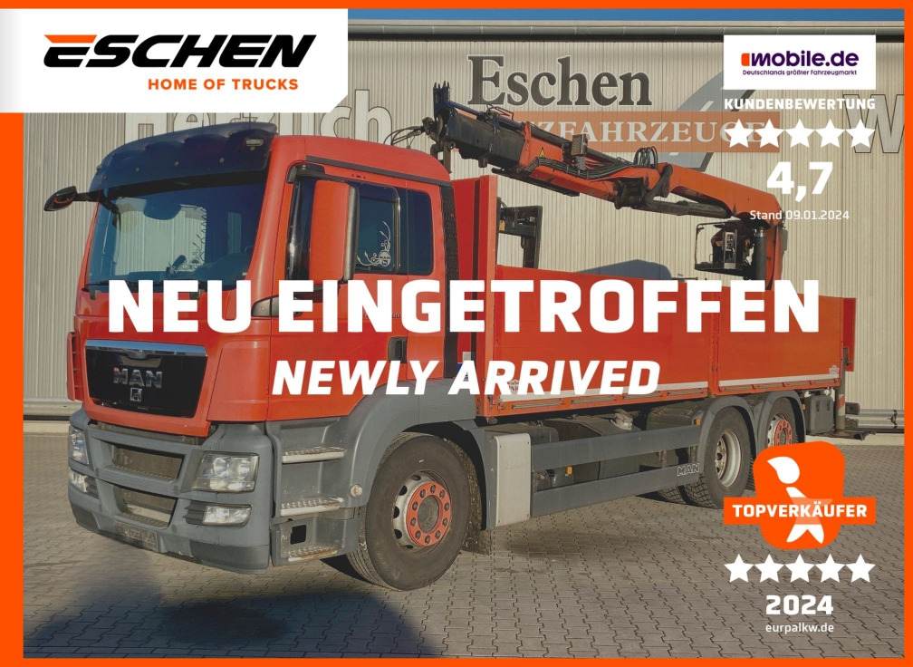 MAN TGS 26.400 6x2-2 LL / Palfinger PK 18001 L Kran - Camión caja abierta: foto 1 MAN TGS 26.400 6x2-2 LL / Palfinger PK 18001 L Kran - Camión caja abierta: foto 1