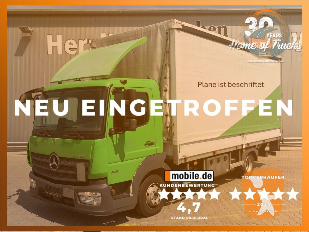 Mercedes-Benz Atego 818 | MBB LBW 1,00to.*Edscha*2x Gardine*AC - Furgoneta con lona: foto 1 Mercedes-Benz Atego 818 | MBB LBW 1,00to.*Edscha*2x Gardine*AC - Furgoneta con lona: foto 1
