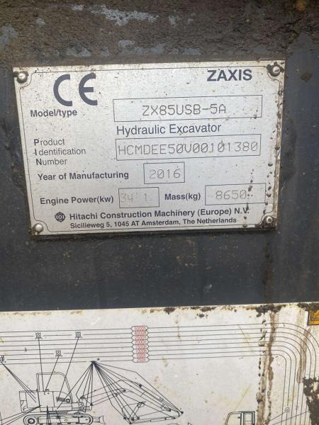 Hitachi ZX85USB-5A - Excavadora de cadenas: foto 5 Hitachi ZX85USB-5A - Excavadora de cadenas: foto 5