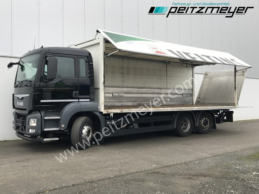 MAN TGS 26.360 FL Ewers Getränke + LBW 2 x AHK, Lenkachse, Kupplung neu - Camión transporte de bebidas: foto 1 MAN TGS 26.360 FL Ewers Getränke + LBW 2 x AHK, Lenkachse, Kupplung neu - Camión transporte de bebidas: foto 1
