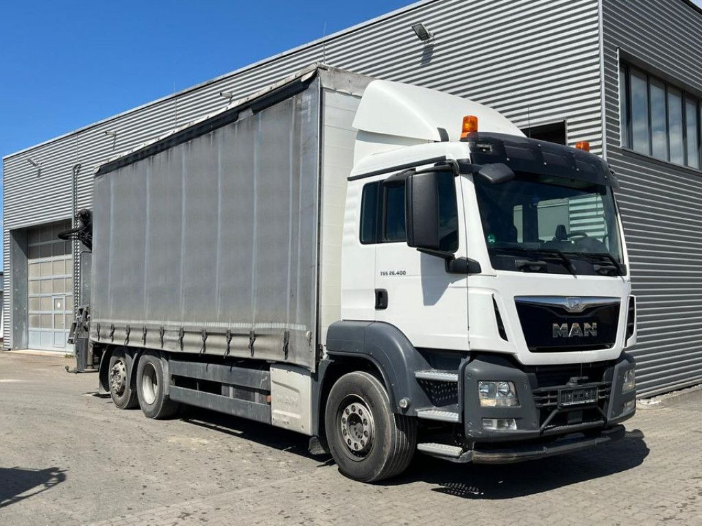 MAN TG-S 26.400 6x2-2 BL Pritsche Heckkran 5xhydr.Au - Camión grúa: foto 2 MAN TG-S 26.400 6x2-2 BL Pritsche Heckkran 5xhydr.Au - Camión grúa: foto 2