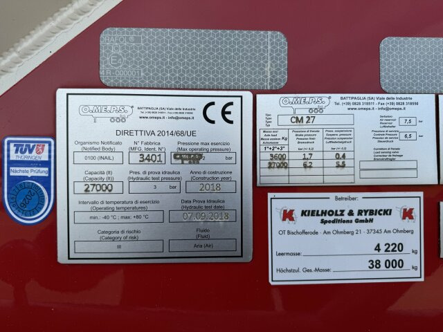 Feldbinder O.ME.P.S Silo Auflieger 27 m³ - Asche, Gülle - Semirremolque silo: foto 5 Feldbinder O.ME.P.S Silo Auflieger 27 m³ - Asche, Gülle - Semirremolque silo: foto 5